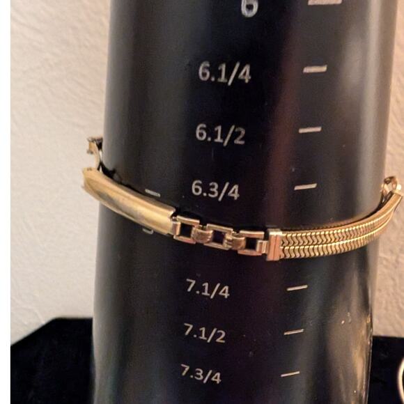 Vintage 40s Forstner 12K Gold Filled ID Double Square Snake Chain Bracelet - Picture 13 of 13